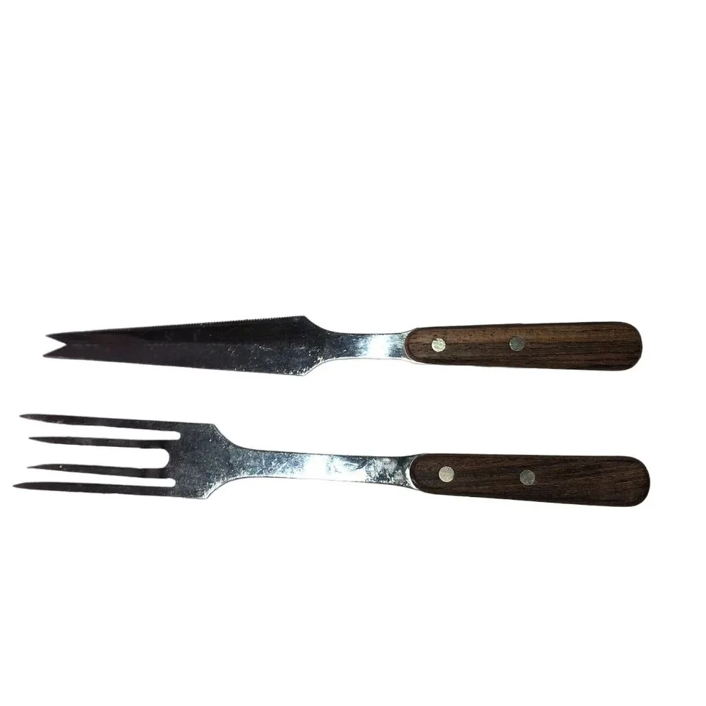 Vintage Utensil Serving Set Used 2 Piece Meat Carving